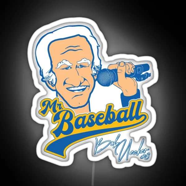 Mr Baseball Brewers Bob Uecker Baseball Tribute RGB Neon Sign