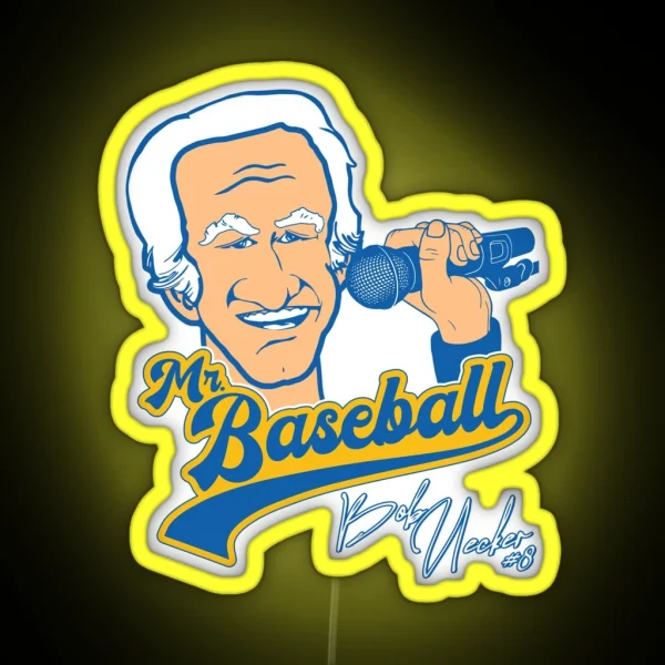 Mr Baseball Brewers Bob Uecker Baseball Tribute RGB Neon Sign