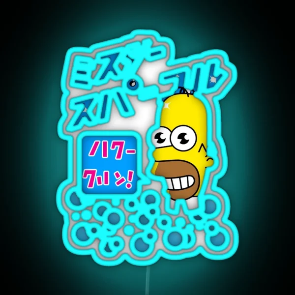 Mr Sparkle Japanese Homer RGB Neon Sign