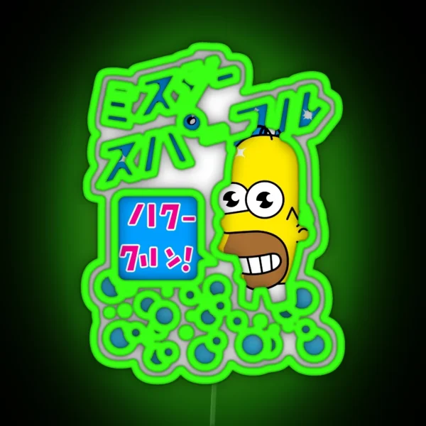 Mr Sparkle Japanese Homer RGB Neon Sign