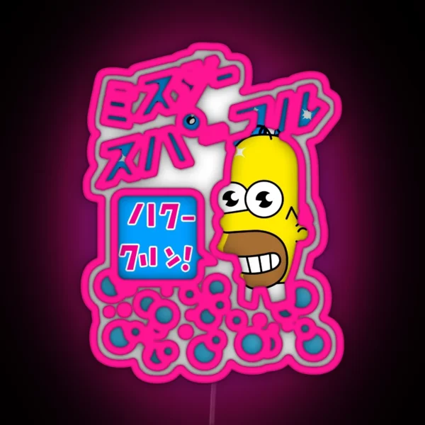 Mr Sparkle Japanese Homer RGB Neon Sign