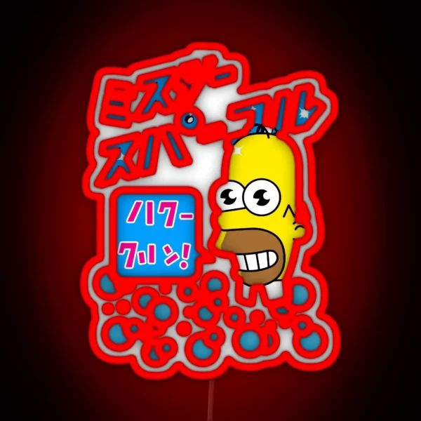 Mr Sparkle Japanese Homer RGB Neon Sign