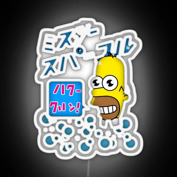 Mr Sparkle Japanese Homer RGB Neon Sign