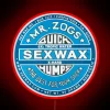 Neon Sign with Blue Circle Design Featuring Mr. Zog's Logo