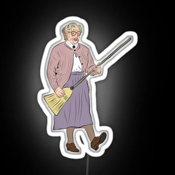 Mrs Doubtfire Rocking Out RGB Neon Sign