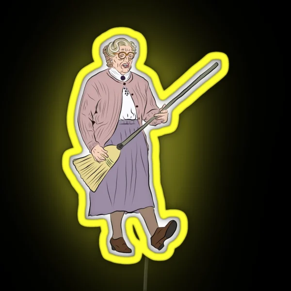 Mrs Doubtfire Rocking Out RGB Neon Sign