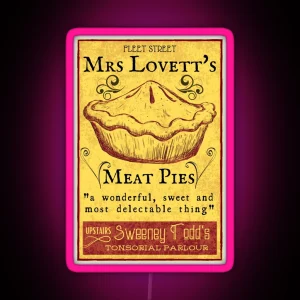 Mrs Lovett S Meat Pies Sweeney Todd Musical RGB Neon Sign