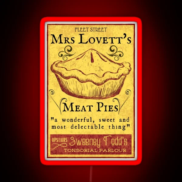 Mrs Lovett S Meat Pies Sweeney Todd Musical RGB Neon Sign
