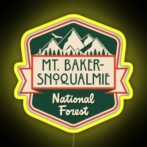 Mt Baker Snoqualmie National Forest RGB Neon Sign