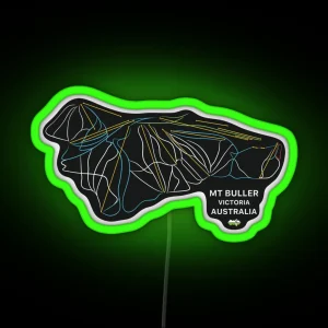 Mt Buller Australian Mountain Resort Skiing Trail Map Light RGB Neon Sign