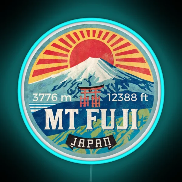 MT Fuji Vintage Emblem RGB Neon Sign