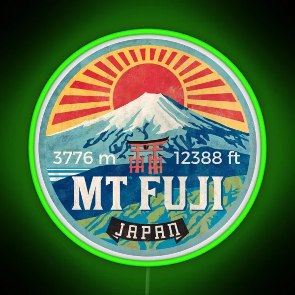 MT Fuji Vintage Emblem RGB Neon Sign