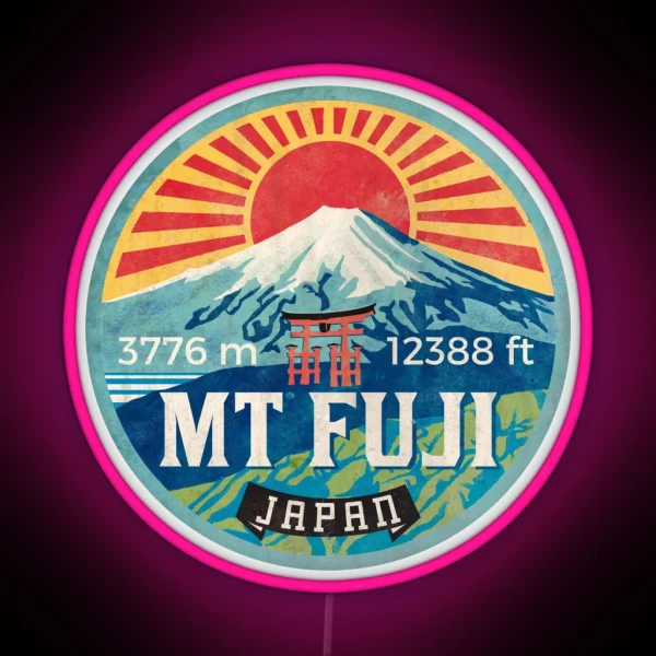 MT Fuji Vintage Emblem RGB Neon Sign