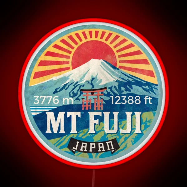 MT Fuji Vintage Emblem RGB Neon Sign