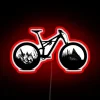 Vibrant LED display illuminates passion for off-road mountain biking culture.