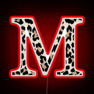 Mu M Cheetah Print Leopard Print RGB Neon Sign