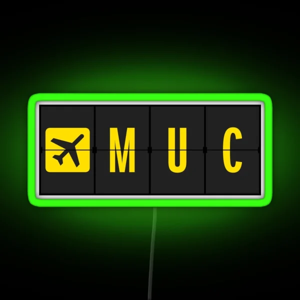 MUC Munich Airport RGB Neon Sign