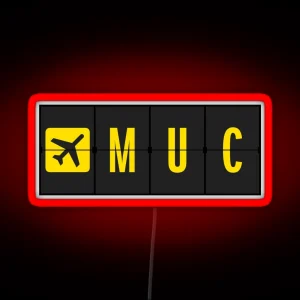 MUC Munich Airport RGB Neon Sign