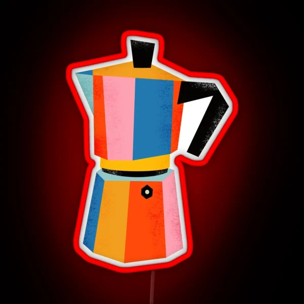 Multicolor Moka Pot RGB Neon Sign