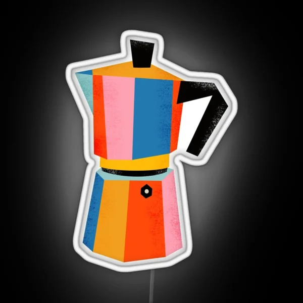 Multicolor Moka Pot RGB Neon Sign
