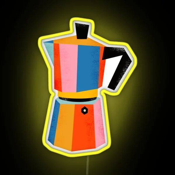 Multicolor Moka Pot RGB Neon Sign