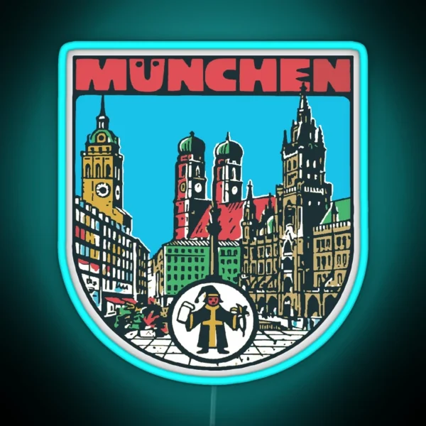 Munich Germany Vintage Style Decal RGB Neon Sign