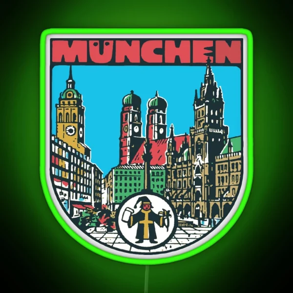 Munich Germany Vintage Style Decal RGB Neon Sign