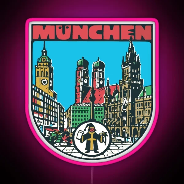 Munich Germany Vintage Style Decal RGB Neon Sign