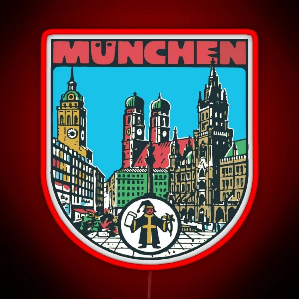 Munich Germany Vintage Style Decal RGB Neon Sign