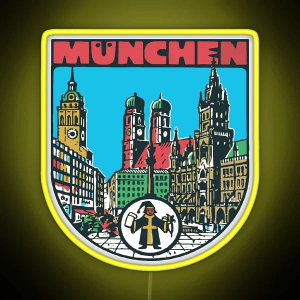 Munich Germany Vintage Style Decal RGB Neon Sign