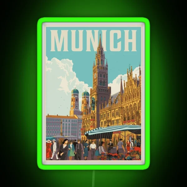 Munich Germany Vintage Travel RGB Neon Sign
