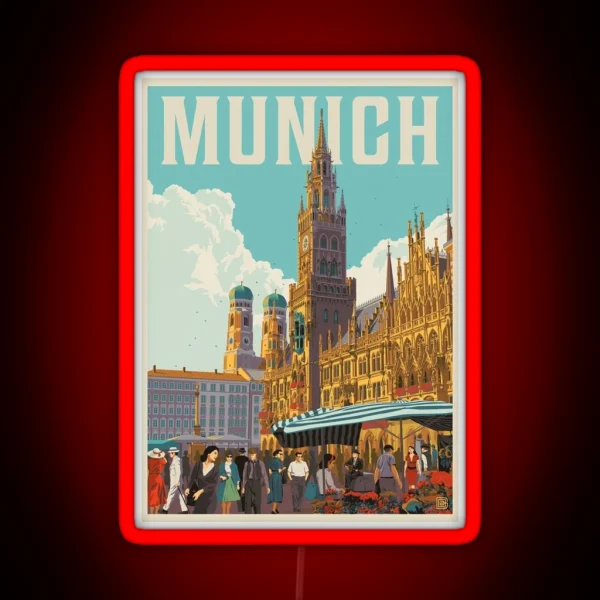 Munich Germany Vintage Travel RGB Neon Sign