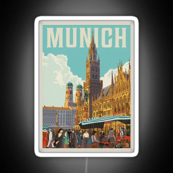 Munich Germany Vintage Travel RGB Neon Sign