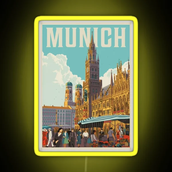 Munich Germany Vintage Travel RGB Neon Sign