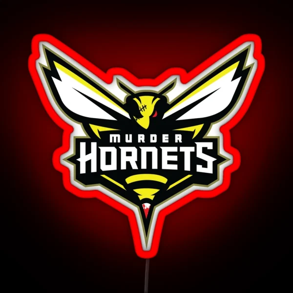 Murder Hornets Sports Logo RGB Neon Sign