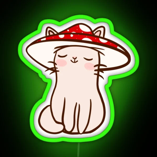 Mushroom Kitty RGB Neon Sign