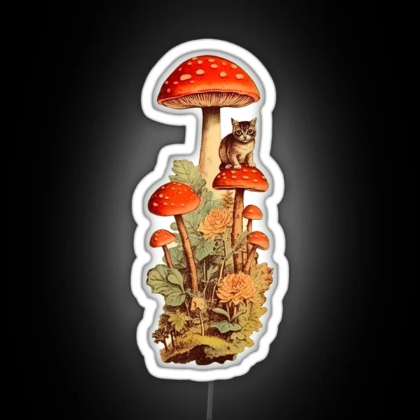 Mushroom Meow Kitty Cat RGB Neon Sign