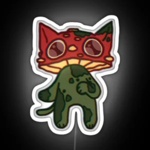 Mushroom Moss Cat RGB Neon Sign