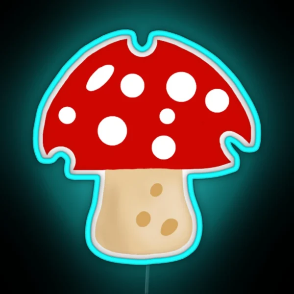 Mushroom Pattern Amanita Muscaria RGB Neon Sign