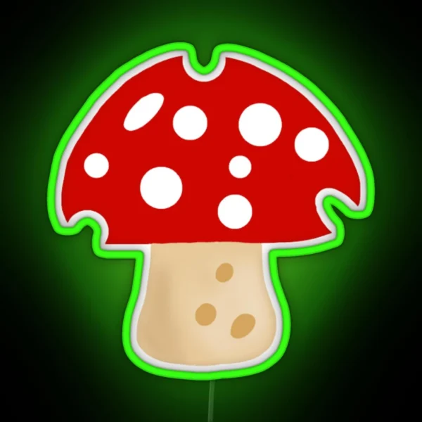Mushroom Pattern Amanita Muscaria RGB Neon Sign