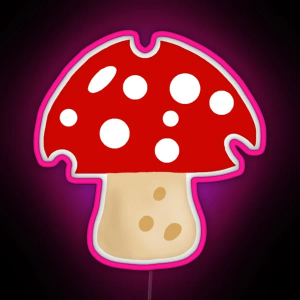 Mushroom Pattern Amanita Muscaria RGB Neon Sign