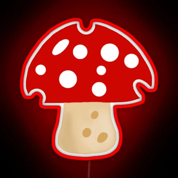 Mushroom Pattern Amanita Muscaria RGB Neon Sign