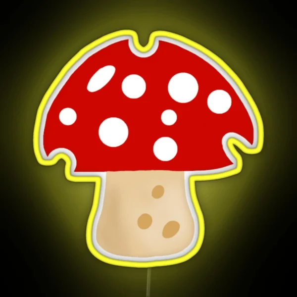 Mushroom Pattern Amanita Muscaria RGB Neon Sign