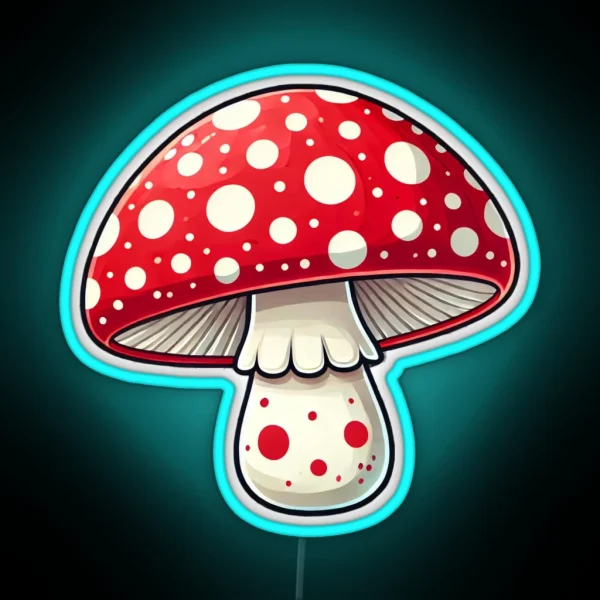 Mushroom Red Inedible Amanita Muscaria RGB Neon Sign