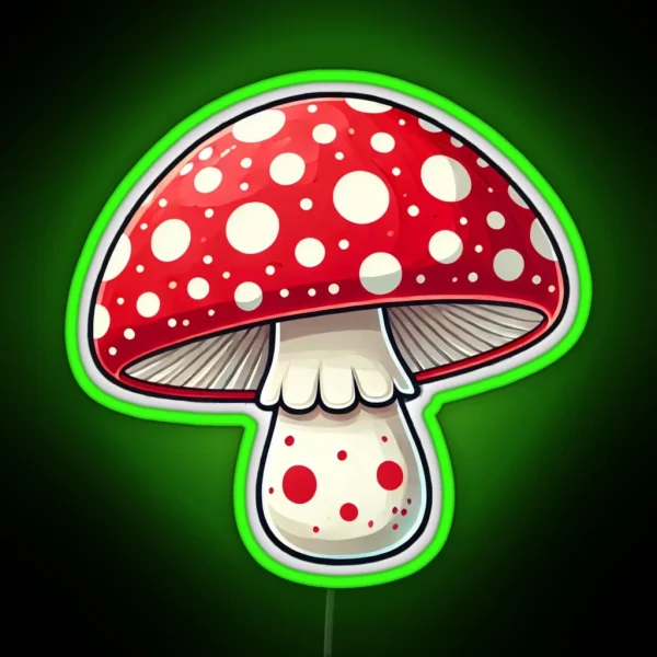 Mushroom Red Inedible Amanita Muscaria RGB Neon Sign
