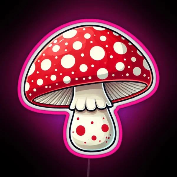 Mushroom Red Inedible Amanita Muscaria RGB Neon Sign