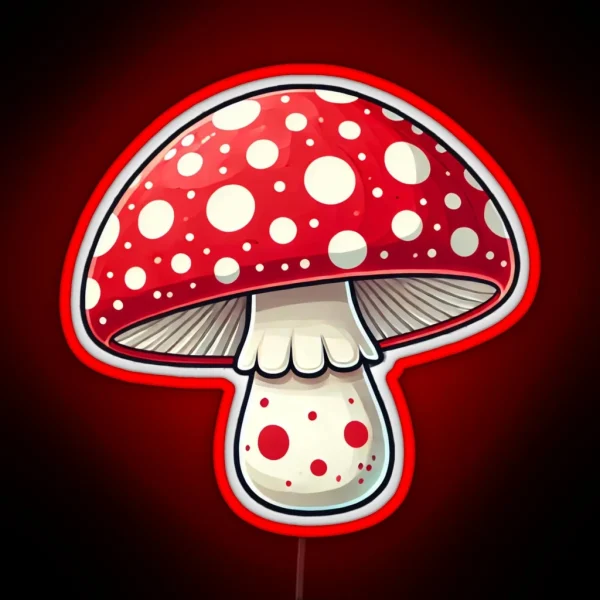 Mushroom Red Inedible Amanita Muscaria RGB Neon Sign