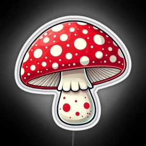 Mushroom Red Inedible Amanita Muscaria RGB Neon Sign