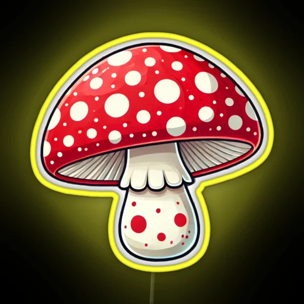 Mushroom Red Inedible Amanita Muscaria RGB Neon Sign
