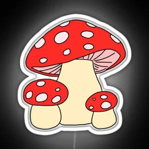 Mushrooms Red Aesthetic Indie RGB Neon Sign